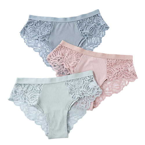 Pack of 3 Women's Cotton Lace Panties