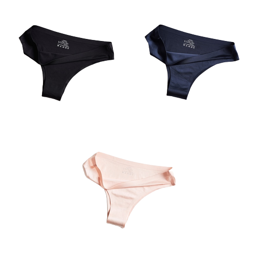 Lot de 3 Culottes en soie glacée 100% culottes invisibles