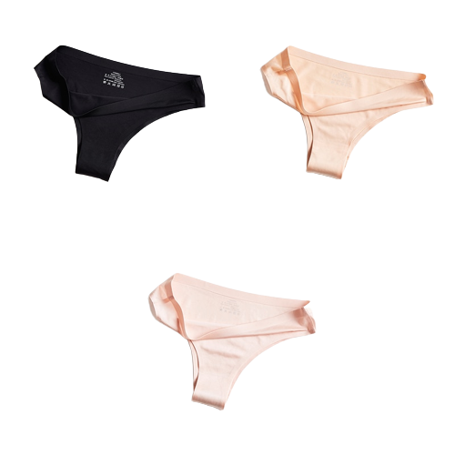 Lot de 3 Culottes en soie glacée 100% culottes invisibles