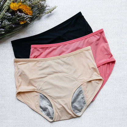 Pack de 5 culottes pour incontinence et les règles en coton