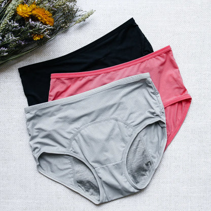 Pack de 5 culottes pour incontinence et les règles en coton