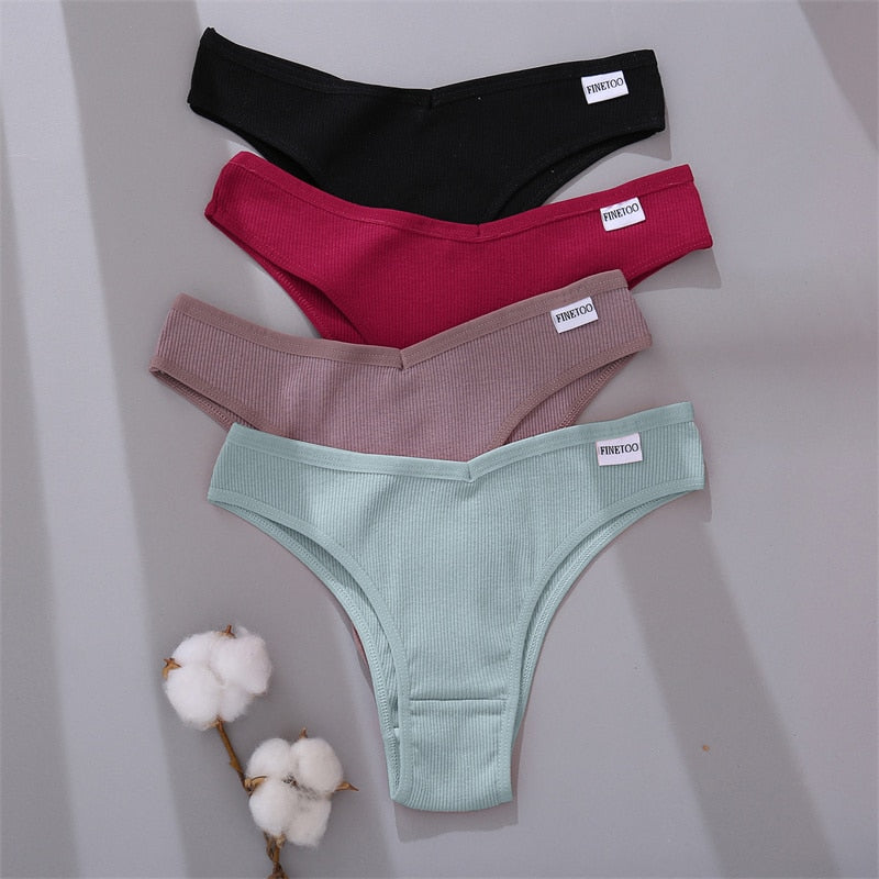 Set of 4 Brazilian briefs in cotton, Finetoo model