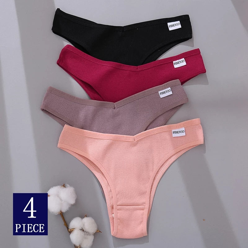 Set of 4 Brazilian briefs in cotton, Finetoo model