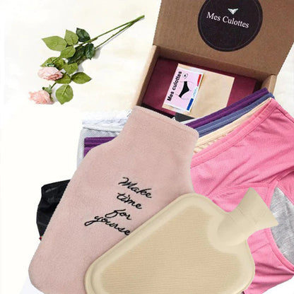 Pack of 6 Menstrual Panties and a Hot Water Bottle 