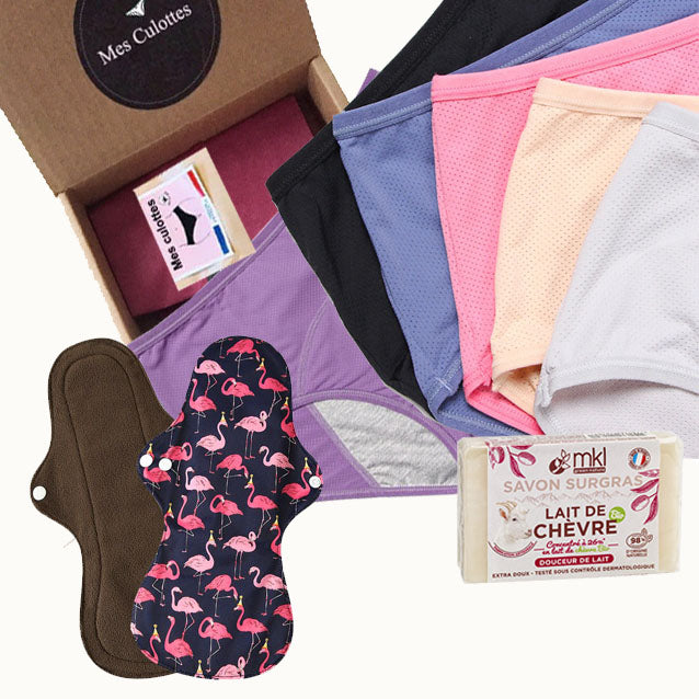 Pack of 6 Menstrual Panties and the essentials 