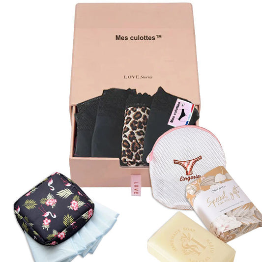 Pack LOVE : Lot de 4 Culottes Menstruelles pour Flux Abondant + les indispensables