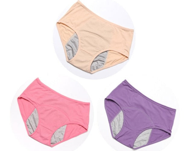 Lot of 3 Menstrual Panties - Panties against urinary leaks and white discharge 