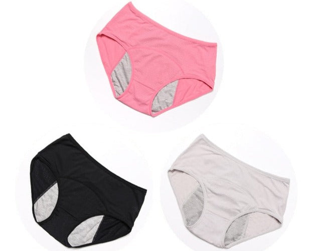 Lot of 3 Menstrual Panties - Panties against urinary leaks and white discharge 