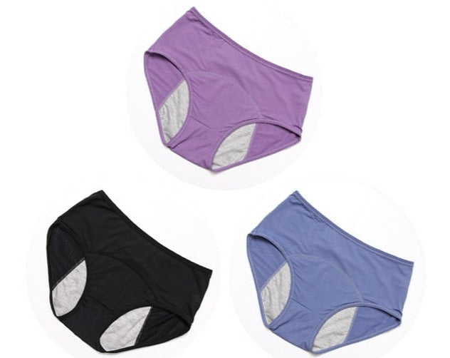 Lot of 3 Menstrual Panties - Panties against urinary leaks and white discharge 