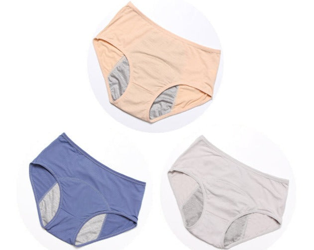 Lot of 3 Menstrual Panties - Panties against urinary leaks and white discharge 