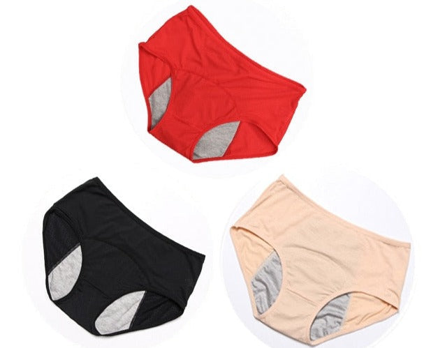 Lot of 3 Menstrual Panties - Panties against urinary leaks and white discharge 