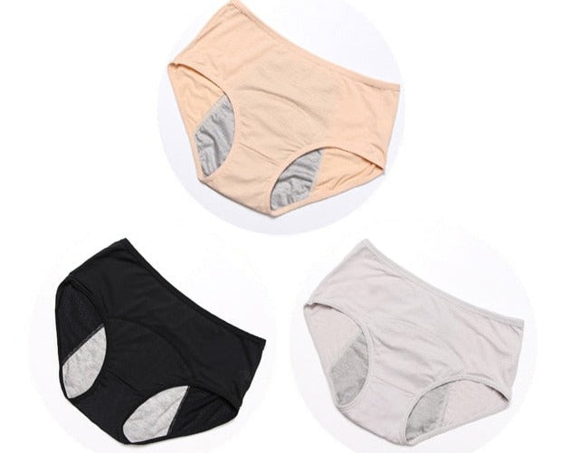 Lot of 3 Menstrual Panties - Panties against urinary leaks and white discharge 